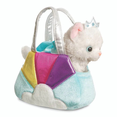 Aurora World Fancy Pals Pet in Bag Breed: Cat in Blue Rainbow Bag FP325