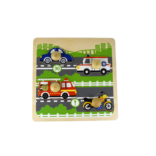 Kaper Kidz Large Peg Puzzle - Traffic PM220B