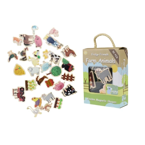 Fridge Friends Wooden Magnetic Shapes - Farm Animals ETET214