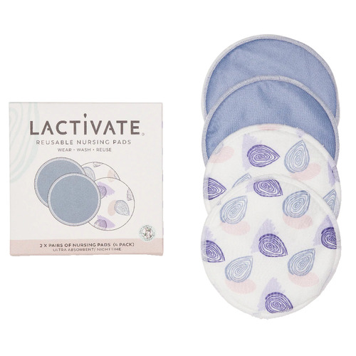 Lactivate Reusable Night Nursing Pads 4pk 