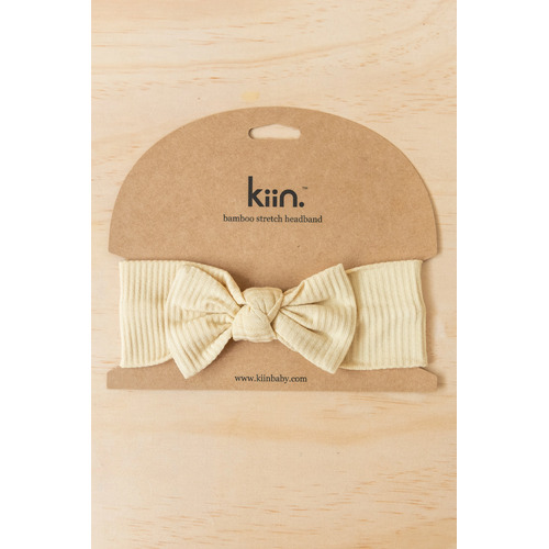 Kiin Bamboo Stretch Bow Headband Assorted Colours [Colour: Oat]