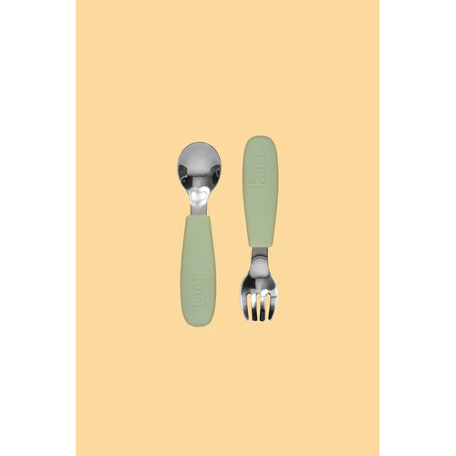 Kiin Silicone Cutlery Set Colour: Sage