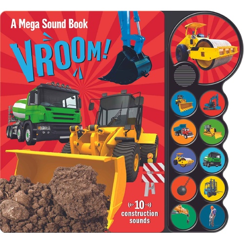 Lake Press 10 Button Sound Book - Vroom! Construction Sounds