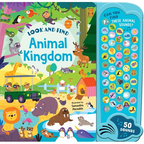 Lake Press Look And Find 50 Button Mega Sound Book - Animal Kingdom