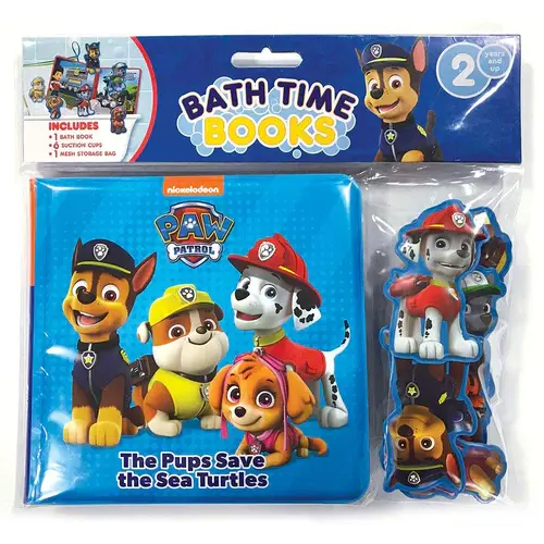 Paw Patrol Bath Book + 6 Suction Cups + Storage Bag