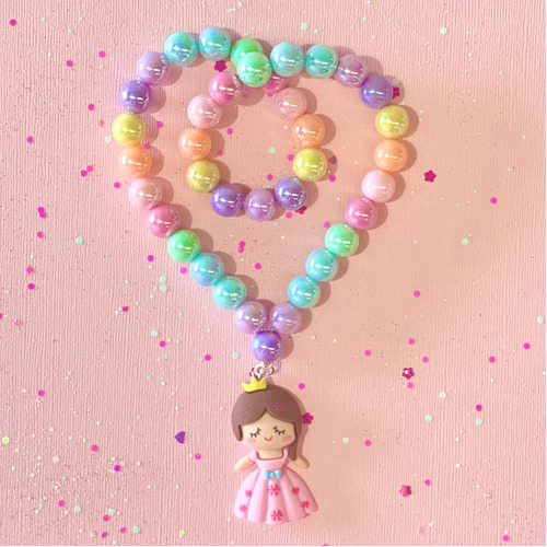 Sweet As Sugar Beaded Necklace - Rainbow Princess A06