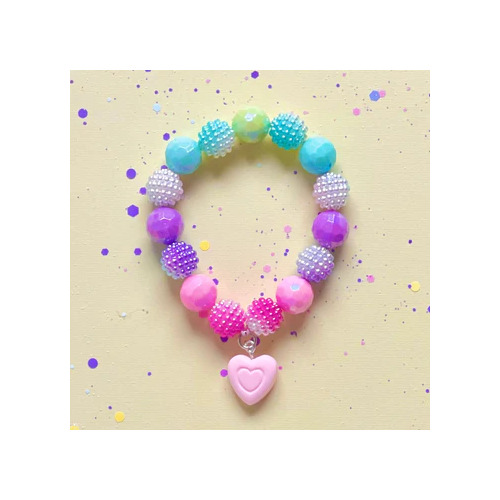 Sweet As Sugar Beaded Bracelet - Pink Heart B01