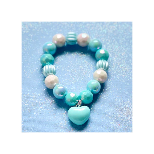 Sweet As Sugar Beaded Bracelet - Blue Heart B07