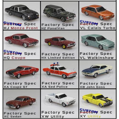 OZ Wheels Series 2 1:64 Scale Diecast Cars Factory Sealed 2 x Boxes of 12 Cars -  1 x Factory Spec & 1 x Barn Find