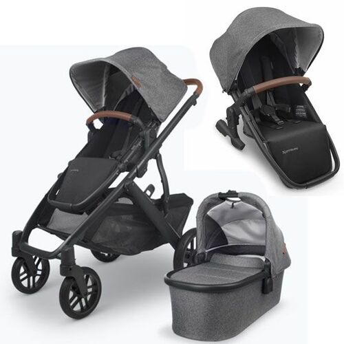 Uppababy Vista V2 with Bassinet + Rumble Seat [Colour: Greyson]